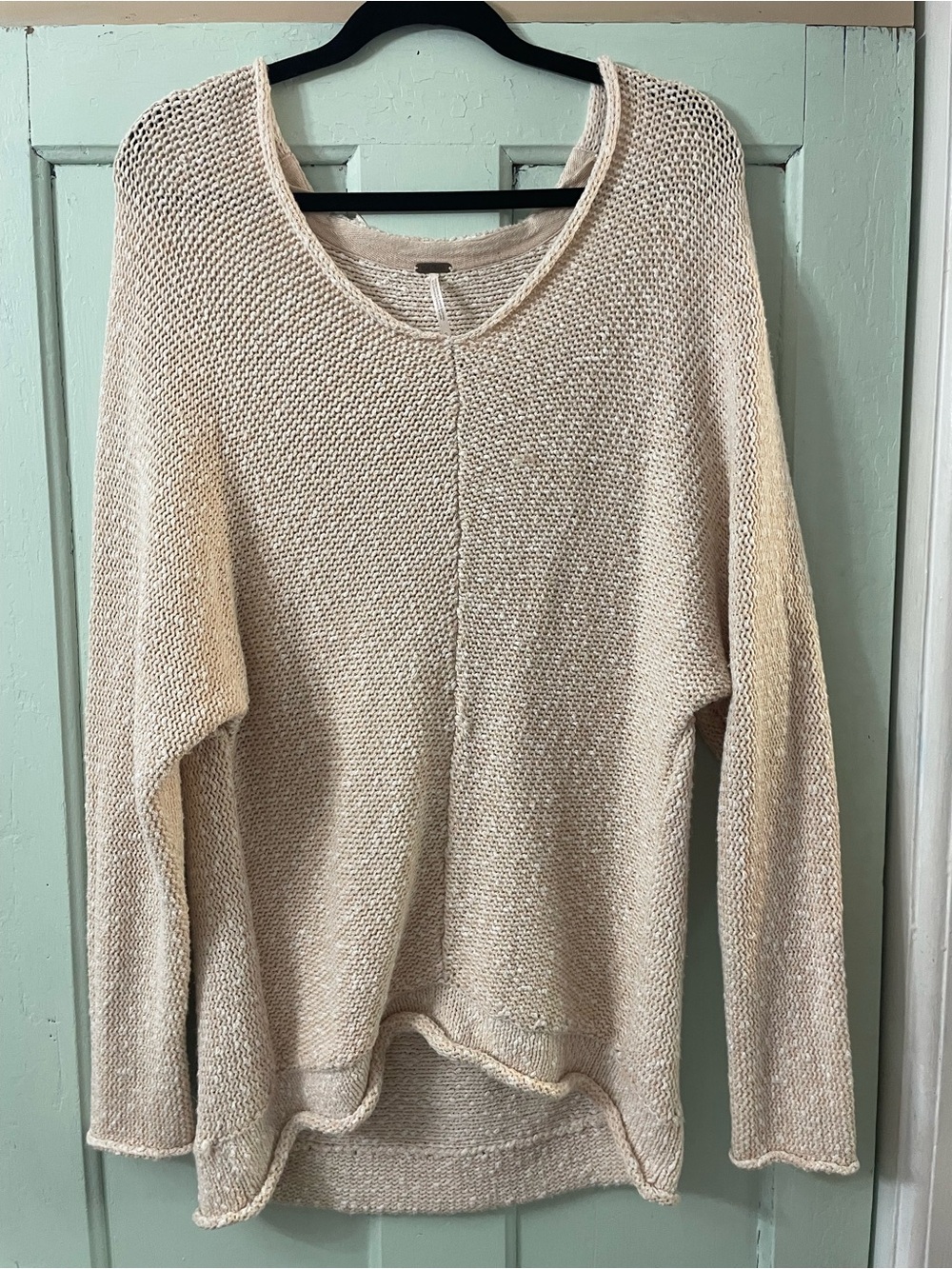 Free People Light Cream Knit Women's Sweater - Relaxed Crewneck